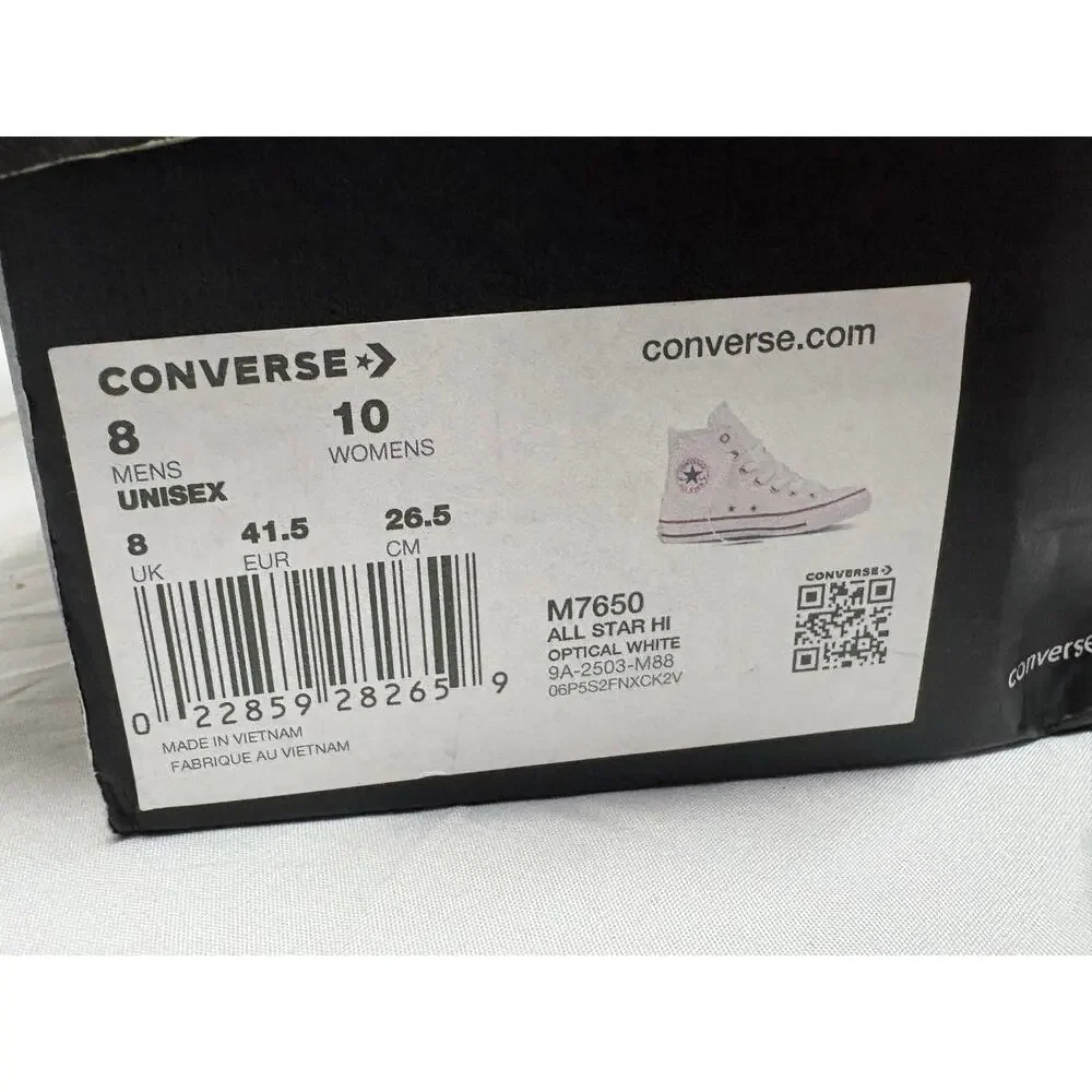 Converse high tops white unisex mens size 8 women’s 10 New with damaged box